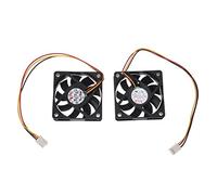 LOOR Lot de 2 ventilateurs de refroidissement pour boîtier d'ordinateur 60 mm 6 cm CC 12 V 3 broches Noir
