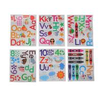 LOORGVEL 1 ensemble d'autocollants muraux éducatifs : alphabet, chiffres, couleurs, météo, animaux. Autocollants à décoller et à coller pour enfants et tout-petits. Indispensables pour la