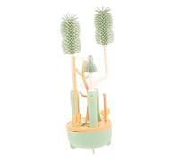 LOORGVEL 1 ensemble Kit de Nettoyage de Bouteilles avec Support Ensemble de Brosse Multifonction pour Biberons Goupillon et Accessoires de Séchage Vert