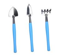 LOORGVEL 1 Ensemble Mini Outils de Jardinage avec Pelle et Râteau Antidérapants pour Plantes Pot Bleu