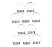 LOORGVEL 10 Pièces Candy Jar DIY Christmas Globe Containers Plastic Fillable Water Globes with Screw Cap for Holiday Crafts and Party Decorations
