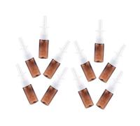 LOORGVEL 10 pièces Lot de Flacons Pulvérisateurs Nasaux PET Rechargeables et Portables Pulvérisateur à Fine Brume Léger et Résistant pour Usage Nasal et Voyage 10ml brun + spray nasal 10