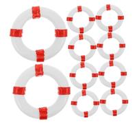 LOORGVEL 10 Pièces Mini Bouée de Natation Résine Rouge Décoration Miniature Méditerranéenne pour Jeux et Objets Décoratifs de Plage