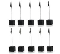 LOORGVEL 10 pièces Porte Mémo Cube Noir Acier Inoxydable Support de Notes et Photos de Bureau Compact Clip Pratique pour Organisation de Documents