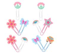 LOORGVEL 10 Trombones Créatifs en Métal et Silicone Style Vintage Hippie, Multi-fonctions, Résistants, pour Bureau ou École, Lot de 10 Pièces Plusieurs styles