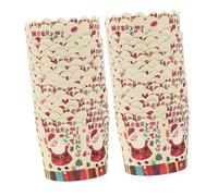 LOORGVEL 100 Pièces Lot de Caissettes Cupcakes Papier pour Pâtisserie Motifs Noël Colorés Aléatoires de Cuisson Écologiques pour et Événements Couleur Aléatoire