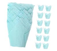 LOORGVEL 100 Pièces Moules à Pâtisserie Gobelets En Papier Doublure De Petit Gâteau Mariage Ingraissable Doublures De Truffes Tasses à Cupcakes Tasse à Pâtisserie Bleu