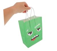 LOORGVEL 12 Pièces Halloween Kraft Paper Party Bags With Pumpkin Print And Handles Candy Gift Bags For Trick Treat And Holiday Favors