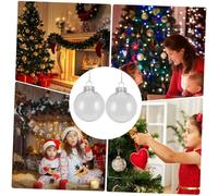 LOORGVEL 12 Pièces Ornements de Boule de Noël Noir Mini Petit dirigé Balle Papa de qualité Alimentaire incassables Ornements clairs Ronds de Cristal Transparent