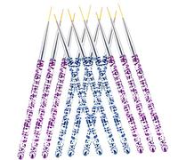 LOORGVEL 12 pièces Pinceaux Nail Art Liner Fins pour Dessin Détails Ongles Set Bleu Outils Nail Dotting et Striping pour Décoration DIY à Domicile et Salon