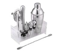 LOORGVEL 12 pièces Shaker Cocktail Acier Inoxydable avec Outils Bar à Cocktails Ensemble Complet Accessoires Bar Ustensiles pour Maison et