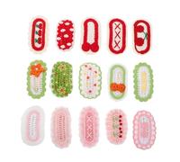 LOORGVEL 15 Pièces Crochet Knit Hair Clips For Snap Barrettes Lightweight Flower Hairpins Accessories For Parties School Events