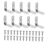 LOORGVEL 16 ensembles Équerre Inox Épais Support Angle Métal Renfort Meuble avec Vis pour Étagères Meubles
