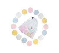 LOORGVEL 16 pièces Disques Démaquillants Réutilisables Coton et Double Couche Lavables avec Sac Filet de Lavage Doux pour Types de Peau Démaquillant Visage et Yeux Bleu Rose