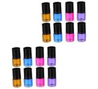 LOORGVEL 16 pièces Flacons à Roulettes pour Huiles Essentielles Bouteilles Portables Compactes Fuites pour Voyage Marron Rose