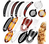 LOORGVEL 18 Pcs Pinces Banane Cheveux Épais Lot Clips Vintage Antidérapant pour Queue de Cheval et Chignons Femme et Fille