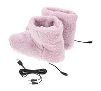 LOORGVEL 1paire Chauffe Usb Rechargeable Peluche Chaussures Chauffantes Hiver Pour Adultes Garde Vos Au Chaud Confort Optimal