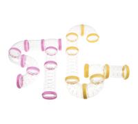 LOORGVEL 2 Ensembles Tunnel Transparent pour Petit Animal Tube Courbé Modulaire DIY pour Hamster Souris Rat et Furet Tunnel de Jeu