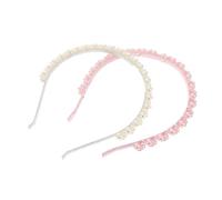 LOORGVEL 2 pièces Bandeau Perles Fausses Élégantes Tête Confortable Minimaliste Coiffure Chic Maintien Cheveux Visage pour Mariage et Usage