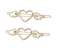 LOORGVEL 2 pièces Barrettes Cœur Angel Wings Doré Épingles Cheveux Glisse pour Filles Accessoires Coiffure Durables et Élégants