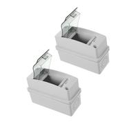 LOORGVEL 2 pièces Boîte de Distribution Étanche Voies avec Fenêtre Transparente Coffret Abs pour Protection Électrique Extérieure Boîtier pour Disjoncteur et Projets Électroniques