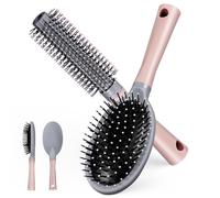 LOORGVEL 2 pièces Brosses à Cheveux Bouclés avec Poignée Confortable Brosse Ronde pour Brushing et Coiffage Compatible Types de Cheveux Résistantes Abs pour Styling