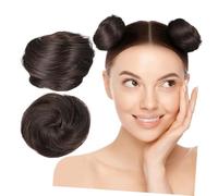 LOORGVEL 2 Pièces Clip Space Buns Extensions Lightweight Hair Bun Clips For Women Secure Hold