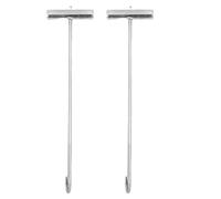 LOORGVEL 2 pièces Crochet de Levage pour Couvercle de Regard Outil Robuste à Poignée T Levier Polyvalent pour Regards Égout et Trappes Lourdes Inoxydable Argenté Compact et Portable