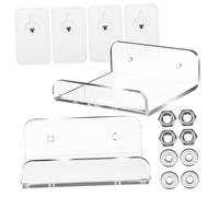 LOORGVEL 2 pièces Étagère Murale U Acrylique Transparent Compacte sans Percer Rangement Polyvalent et Design Minimaliste pour Cuisine et Salon