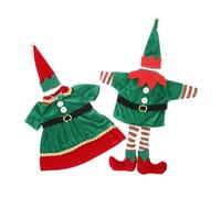 LOORGVEL 2 Pièces Housse de Bouteille de vin décoration de Noël Pendant la Nuit étiquette sachets Boissons pour Festivals Décor de Table Robe de Bouteille Tissu Non tissé Vert