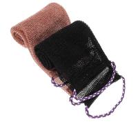 LOORGVEL 2 pièces Lot de Filets Exfoliants Africains pour Corps Éponge de Bain Pratique Longue Maille Élastique pour Dos et Épaules Lavable et pour Hommes et Femmes