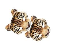 LOORGVEL 2 Pièces Masque Léopard Demi-visage Jaune pour Carnaval et Halloween Déguisement Cosplay Animal Lot de Masques pour Fête Bal Masqué et Spectacle