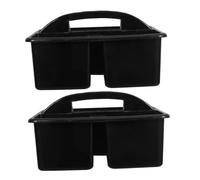 LOORGVEL 2 Pièces Panier de Rangement Plastique avec Poignée Divisé pour Salle de Bain et Classe Organiseur Compact pour Fournitures de Bureau Outils Dart et Maquillage et Facile à Nettoyer