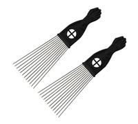 LOORGVEL 2 pièces Peigne à Démêler Acier pour Coiffure Set de Peignes à Dents Large pour Hommes et Outil de Coiffure Professionnel pour Salon et Usage Personnel