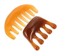 LOORGVEL 2 pièces Peigne de Massage Chevelu Résine et Cire Abeille Gua Sha Relaxant pour Soin Tête Doux et Antistatique Texture et Finition Soignée