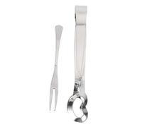 LOORGVEL 2 pièces Pince à Escargot et Fourchette Inox Ustensiles Cuisine Inox Compacts pour Fruits de Mer Tableware Escargots Maison Restaurant