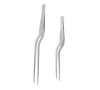 LOORGVEL 2 pièces Pincettes de Cuisine Acier Inoxydable Pinces Longues Résistantes et Précises pour Enlever Arêtes de Poisson Outils de Cuisine Sûrs et Confortables
