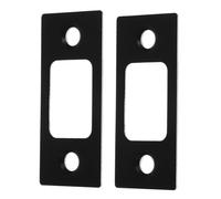 LOORGVEL 2 pièces Plaque de Gâche Pêne Dormant Acier Inoxydable Noir Guide Verrou pour Portes Renfort Serrure Mortaise Amélioration Stabilité et Fonctionnement Fluide