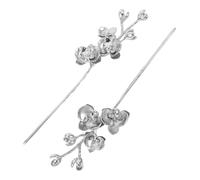 LOORGVEL 2 Pièces Vintage Hair Stick Set With Brushed Finish Flower Hairpins For Women Hanfu Bridal Traditional And Contemporary Hairstyles