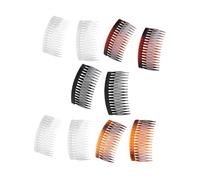 LOORGVEL 20 Pièces Lot de Peignes Insérés Plastique Assortiment Noir Transparent Café Blanc Accessoire Coiffure Simple et Élégant Maintien Sécurisé pour Types de Cheveux