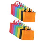 LOORGVEL 21 pièces Sacs de Courses Réutilisables Non Tissés Multicolores Grandes Capacités Résistantes Sacs à Main Portables pour Fruits Légumes Jouets et Articles Quotidiens