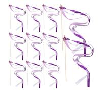 LOORGVEL 24 pièces Bâtons Ruban Mariage avec Étoile et Cloches Baguettes Fée Ruban Coloré pour Fête et Cérémonie Accessoires Princesse Légers et Élégants