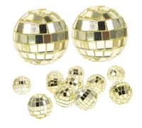 LOORGVEL 24 Pièces Lot de Miroir Disco Or Décoration Sapin Noël Ornements Festifs pour Soirées et Photos