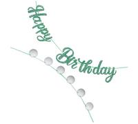 LOORGVEL 2ensemble Bannières Anniversaire Golf Réutilisables avec Balles de Golf Décorations pour Fête Sportive Anniversaire ou Événement de Club