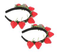 LOORGVEL 2pcs Bandeaux de Fête la Fraise en Écume Rouge, Accessoire Polyvalent et Confortable pour Carnaval, Anniversaire et Fêtes en Plein Air