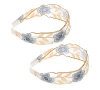 LOORGVEL 2pièces Bandeaux Floraux Brodés Vintage Pour Femmes Accessoires De Mode Printaniers Boho Dentelle Idéaux Pour Lavage Du Visage Professeurs