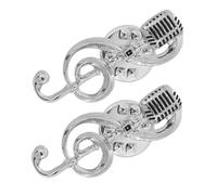 LOORGVEL 2pièces Broche Note De Musique Et Microphone Pour Homme Et Femme Bijoux Simples Accessoires De Fête Et Cadeaux Musicaux