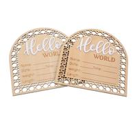 LOORGVEL 2pièces Panneau Bonjour Le Monde Bois Pour Annonce De Naissance De Panneau Annonce Né Décoration Pour Chambre