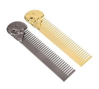 LOORGVEL 2pièces Peigne Double Face pour Hommes Peigne à Dents Fines Compact de Voyage Style Tête de Mort Outil de Coiffage pour Barbe et Moustache