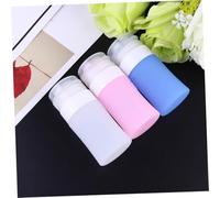 LOORGVEL 3 pièces Bouteilles Rechargeables Silicone Distributeur Portable et Étanche pour Lotion Cosmétique Shampooing et Soin Accessoires Voyage Pratiques Bleu Blanc Rose